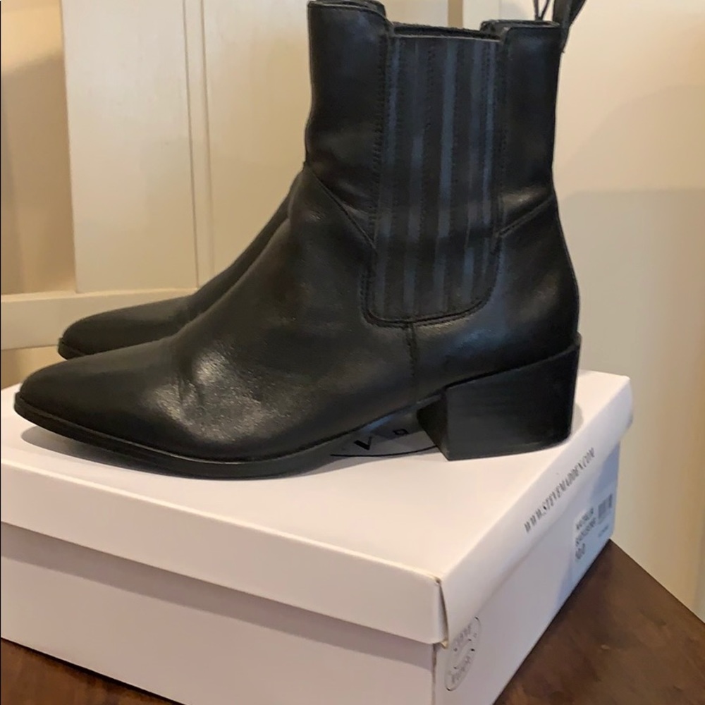 Steve Madden Natalia Black Leather Booties